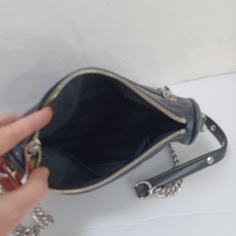 Rebecca Minkoff Crossbody Bag Black Leather Boho Biker - Picture 11 of 15